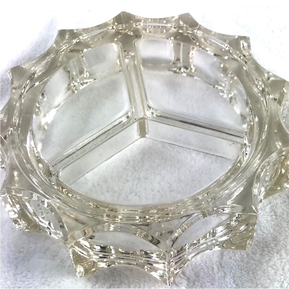 Heavy Glass Ashtray Large Candle Holder Candy Dish Trinket/Coin Catcher Multiuse